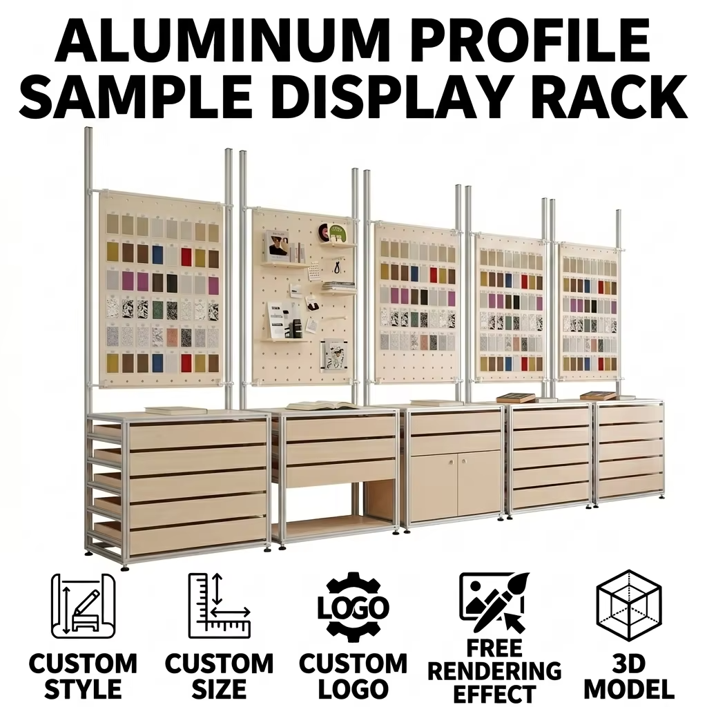 Modular Display Cabinet System Designer Sideboard Storage For Fashion Rack &amp; Business Display Aluminum Profile Fashion Rack