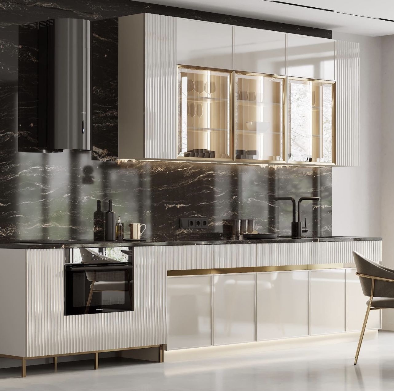Factory Custom Modern Eco-Friendly Sink Base Cabinets Full Set Ready Assemble White Oak Lacquer Wooden Kitchen for Dining