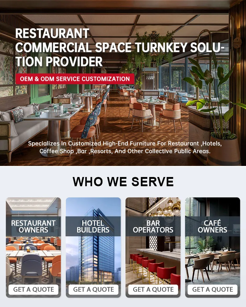 High-End Buffet Dining Restaurant Furniture Set with Wooden Round Tables and Chair
