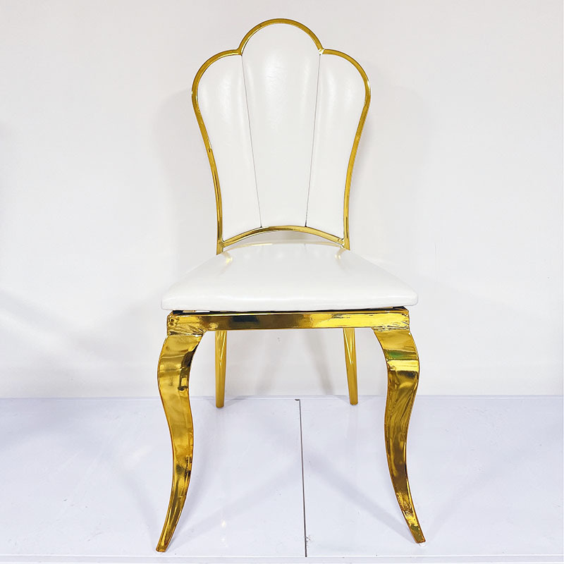 Cross-Border Foreign Trade Nordic-style Dining Chair Stainless Steel Chair Backrest Stool Stackable Upholstered Model 021 Hotel