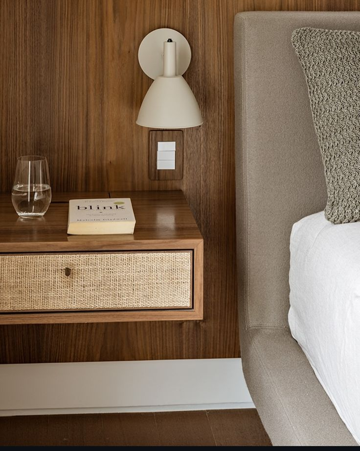 Wall-Mounted Hardwood Nightstand Built-In Floating Bedside Shelf for Space-Saving Modern Bedrooms hardwood Nightstands