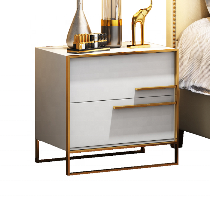 Luxury Natural Bedroom Nightstand BedsideTable
