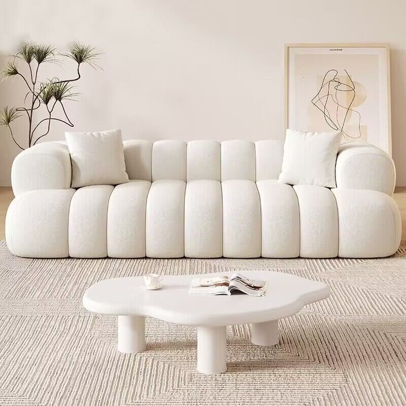 Modern Three Seat Cashmere Sofa Scandinavian Minimalist Upholstered Sofa For Small Living Rooms Apartments Hotels-Eco-Friendly