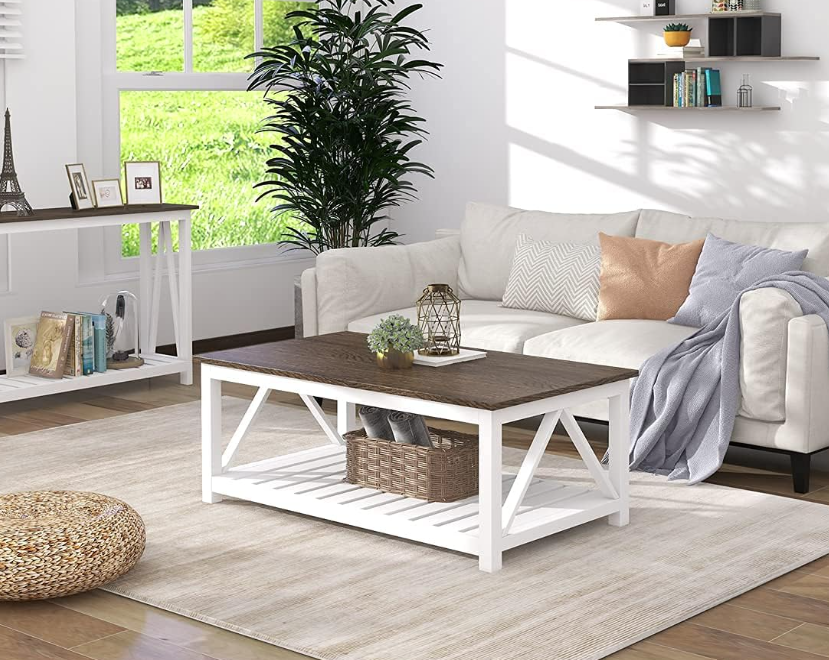 Simple and Modern Living Room Furniture Storage-efficient Easy to Assemble Sturdy Metal Frame Coffee Table Factory Direct Sales.