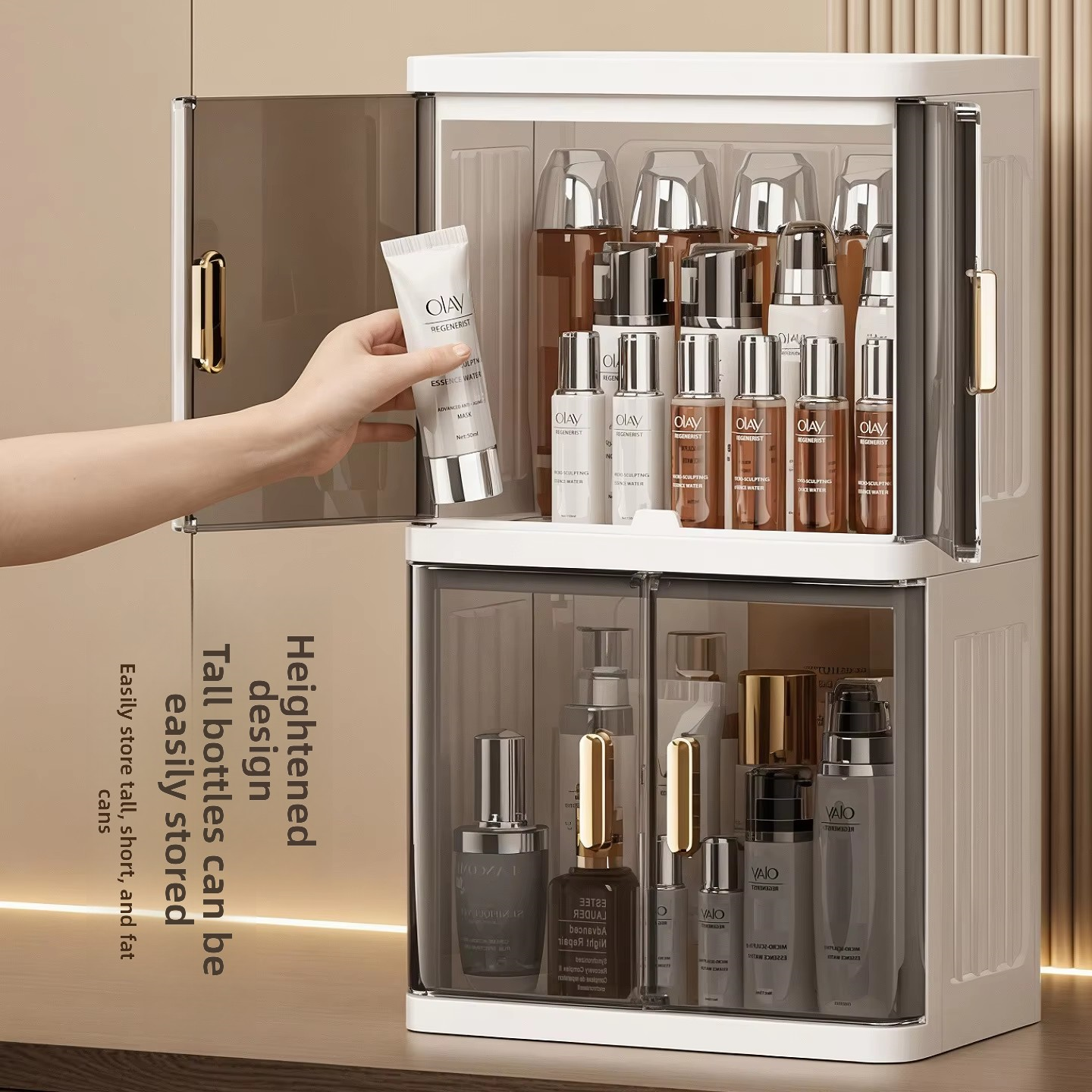 Multi-Layer Foldable Storage Cabinet New Injection Plastic Toy Snack Wardrobe Rack for Bedroom Home Use Storage Box