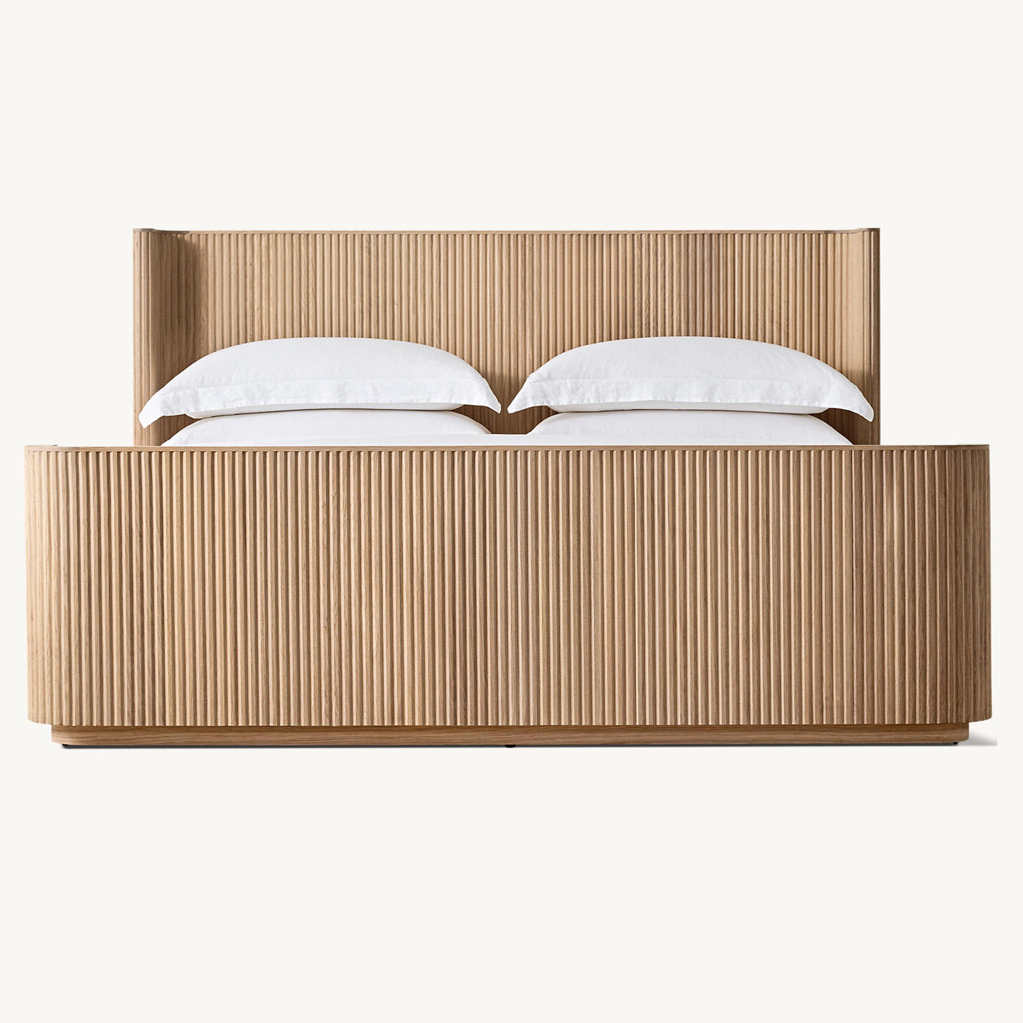 Solid American Red Oak Wood Wall Bed Platform Bed Modern Simple Durable Construction King Size Custom High Wedding Bed