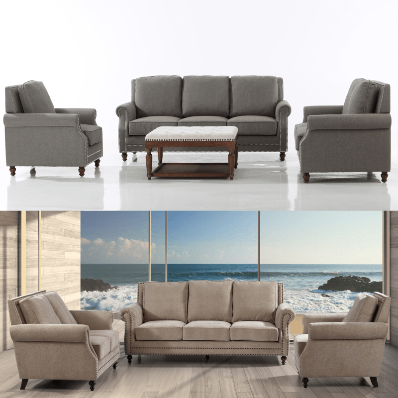 High Quality Fabric Sofa 2 Double Seat Modern European Style Upholstery Furniture for Living Room SM-1063-2