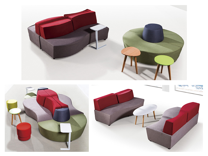 Greenfield Furniture High Quality Collaborative Modern Office Commercial Furniture Upholstered Sectional Modular Sofa