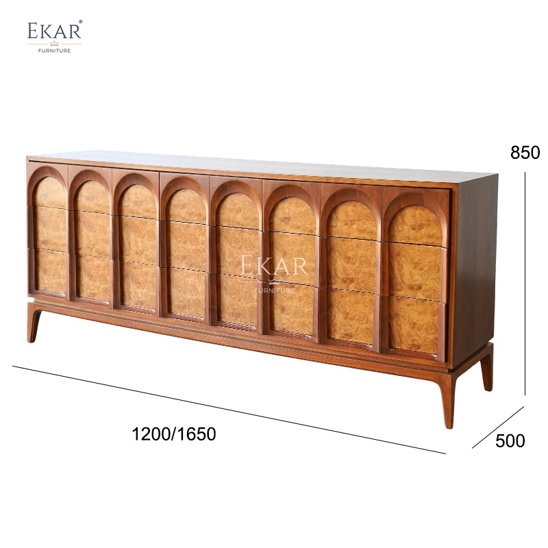 Modern Solid Wood Dining Room Sideboard Multi-layer Storage Cabinet Suitable for Kitchen and Home