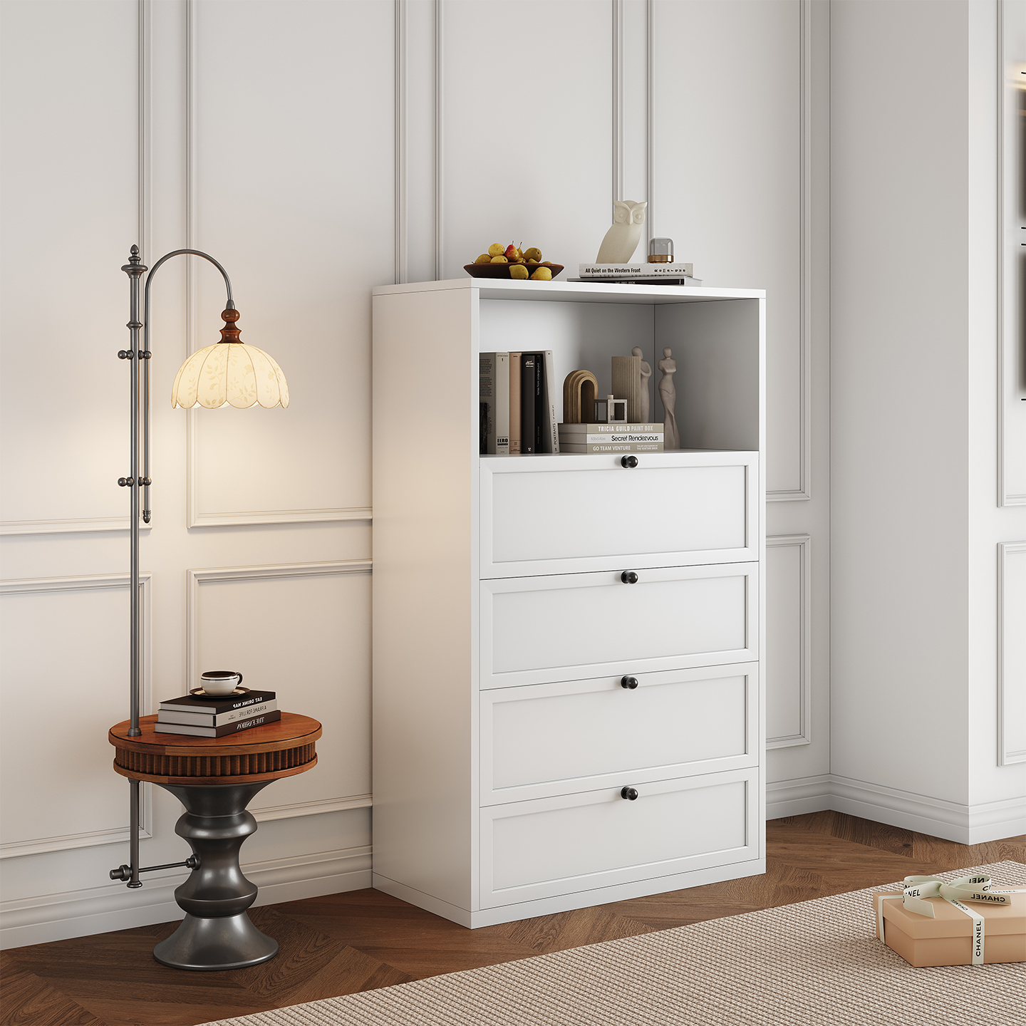 Modern Metal Chest Drawer Cabinet Anti-Rust Steel Storage Dresser 800W Multiple Drawer Options Bedroom Organizer Made in China