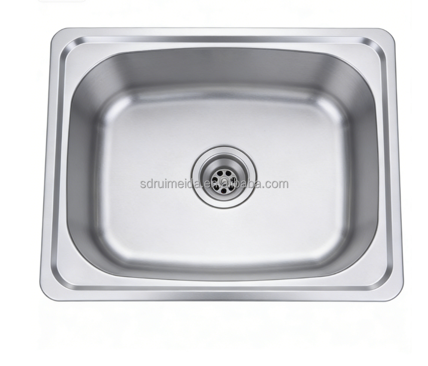 Home Commercial Outdoor Restaurant Island Platform Thickened Stainless Steel Independent Single Sink With Drain Operation Table
