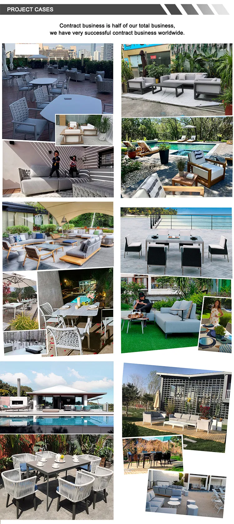 Nordic Style Modern Home Outdoor Living Room Furniture Set Aluminum Sofa Detailed View 11