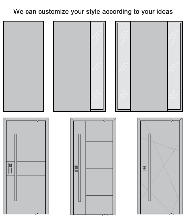 Grandsea Latest Luxury Nature Stones Entrance Door Aluminum Cast Pivot Doors with LED for High End Villa Residential House Door