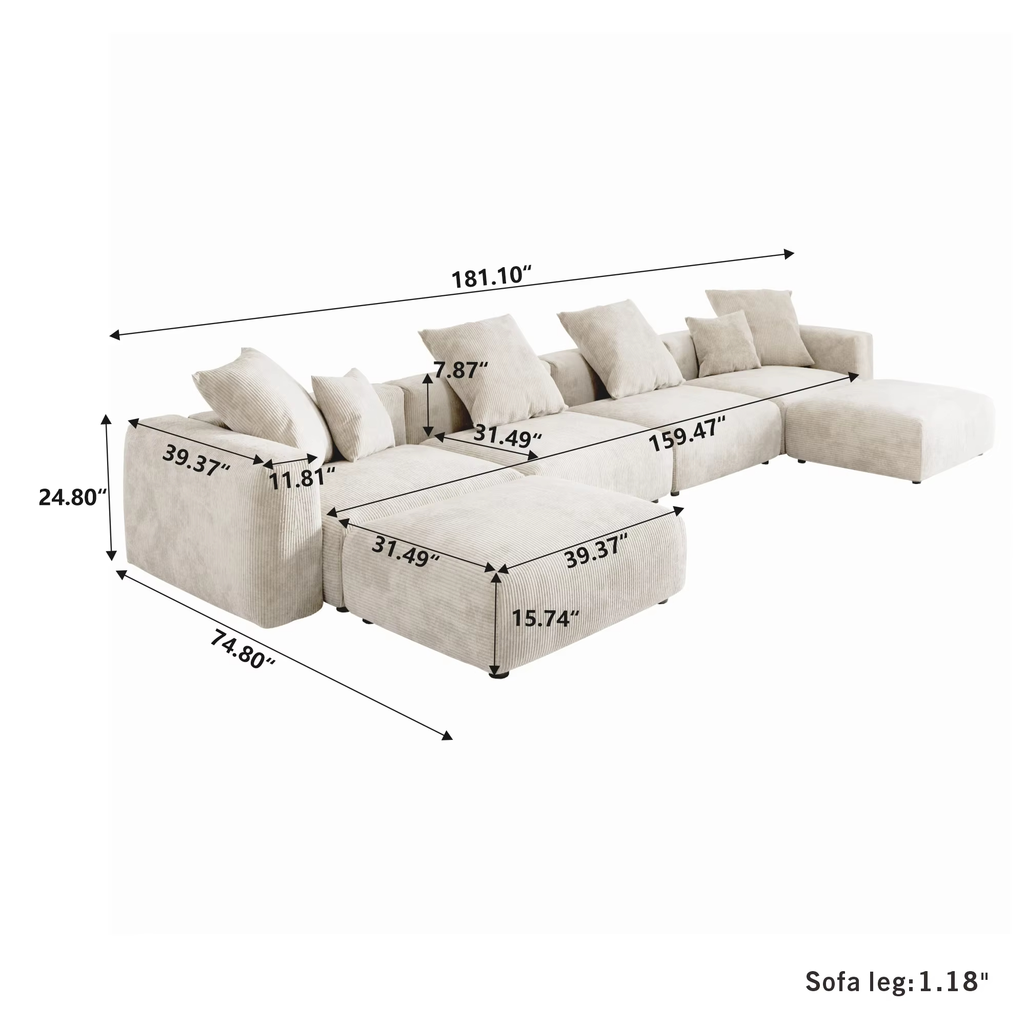 Rowe Sectional Sofa View 6