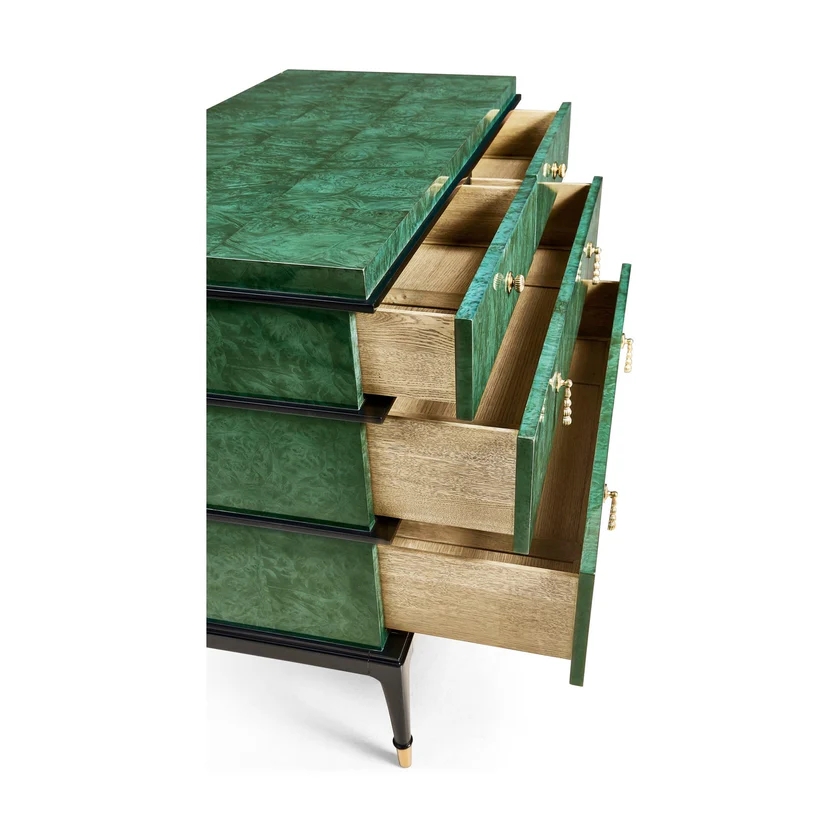 Wholesale Green 4-Drawer Chest of Drawers Tall Slim Modern Bedroom Storage Cabinet Drawer Dresser Wood Bachelors Chest