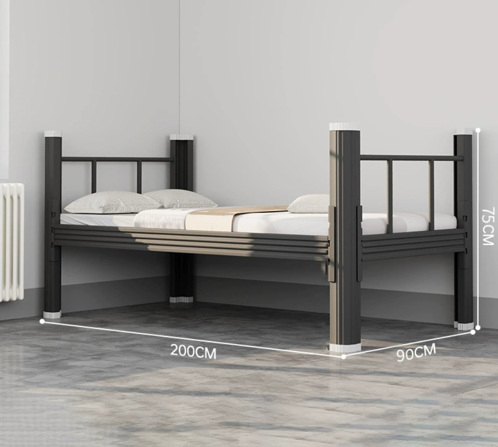 Factory Wholesale Modern Foldable Steel Frame Bed Soft Upholstery Full/Queen/King Sizes for Bedroom Hotel Living Room Apartment