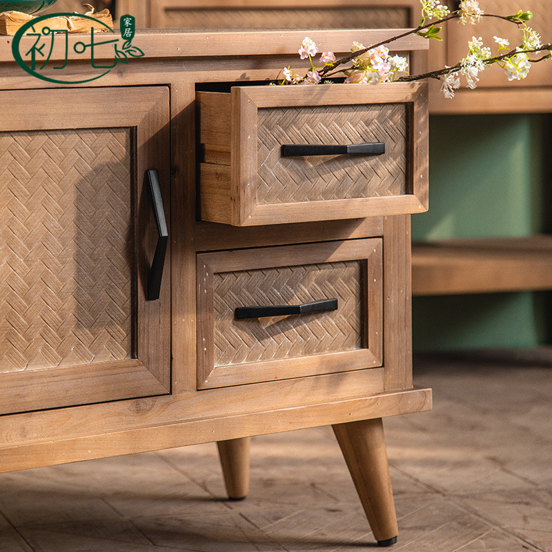 [Brand] Wooden Console Table with Storage Drawers and Door Sideboard for Living Room for All Ages