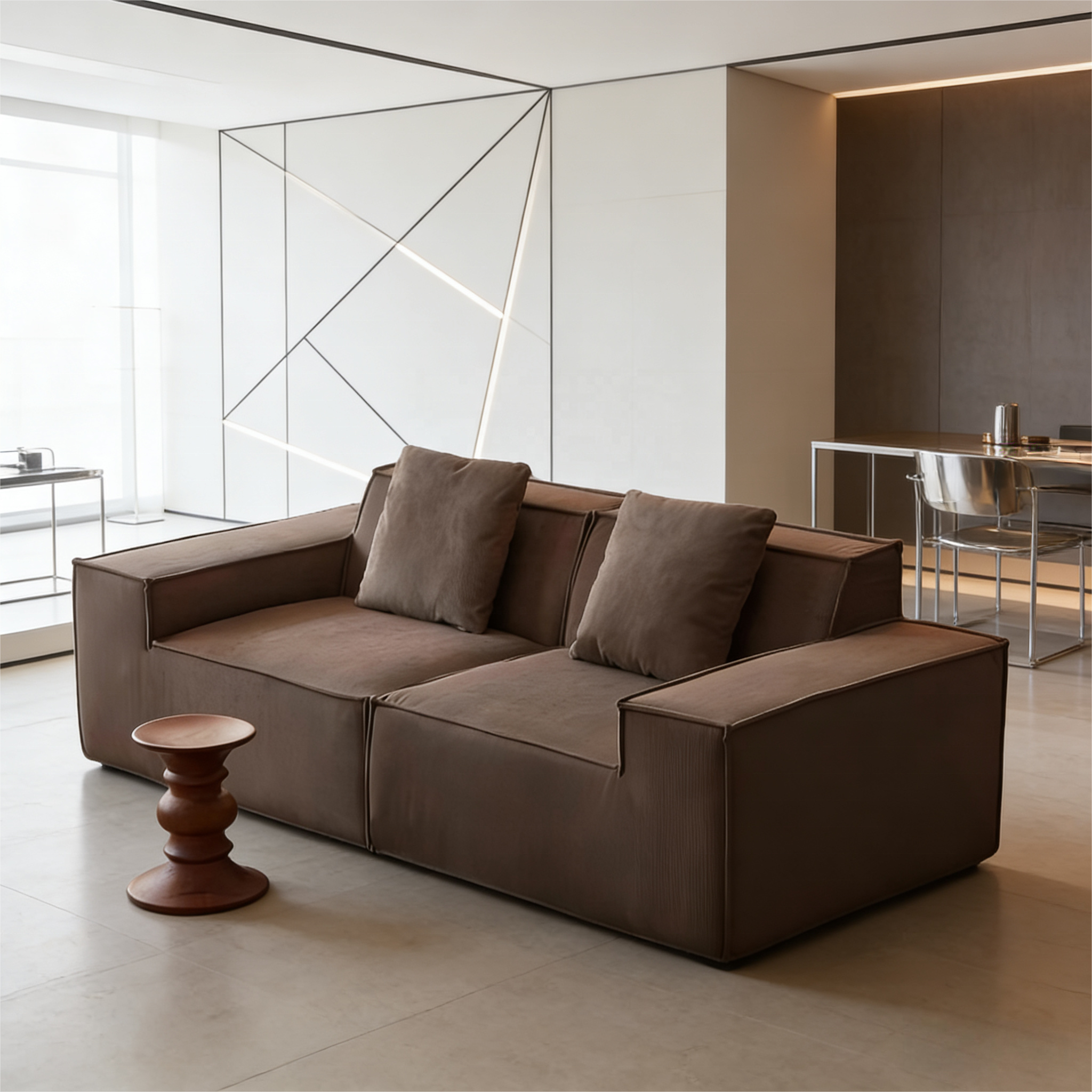 Modern Modular Sectional Sofa Set with Reclinable Features Durable Corduroy Upholstery Comfortable Design