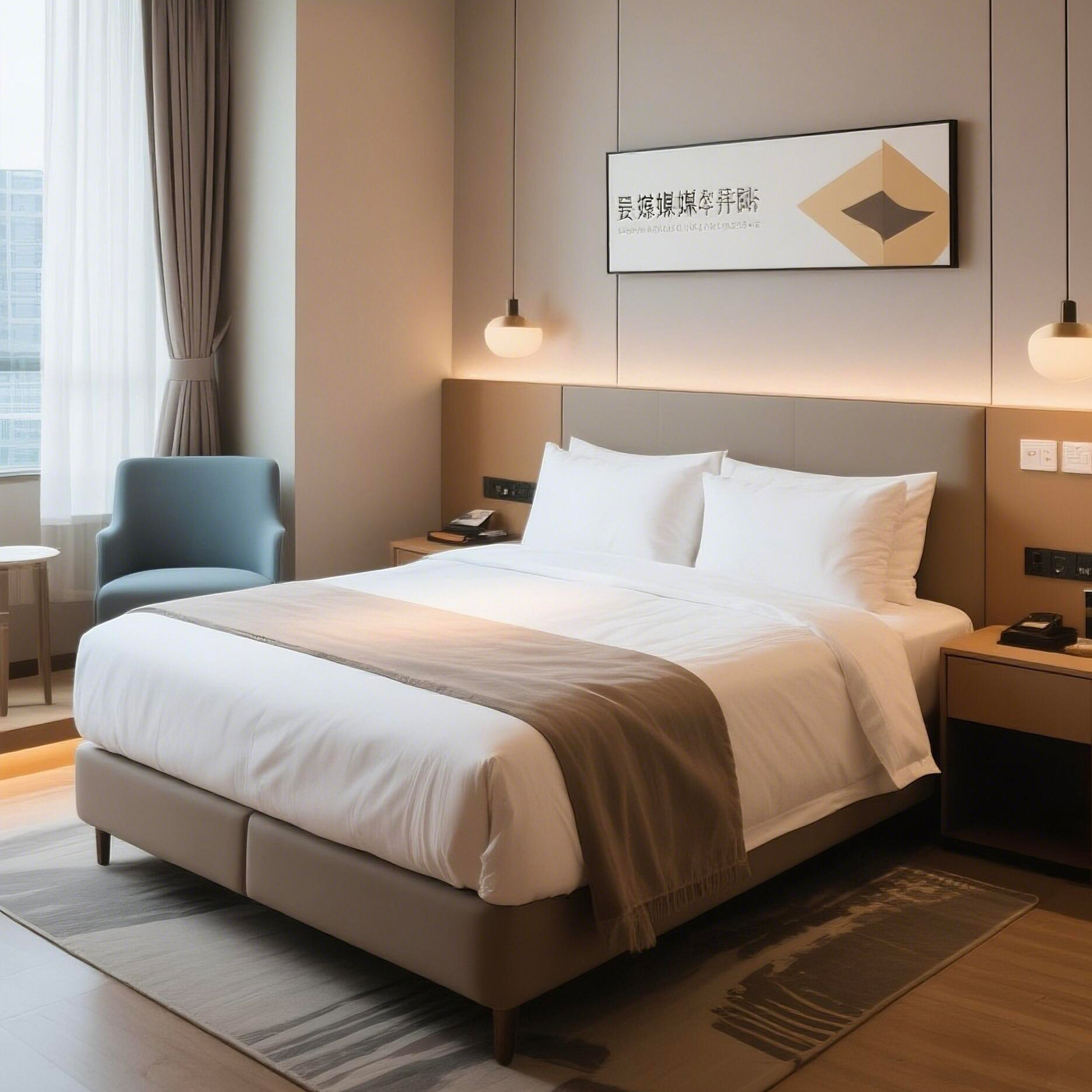 Modern Five-Star Hotel Bedroom Set Furniture Solid Wood Panel Customized By Factory Direct For Living Room And Bedroom