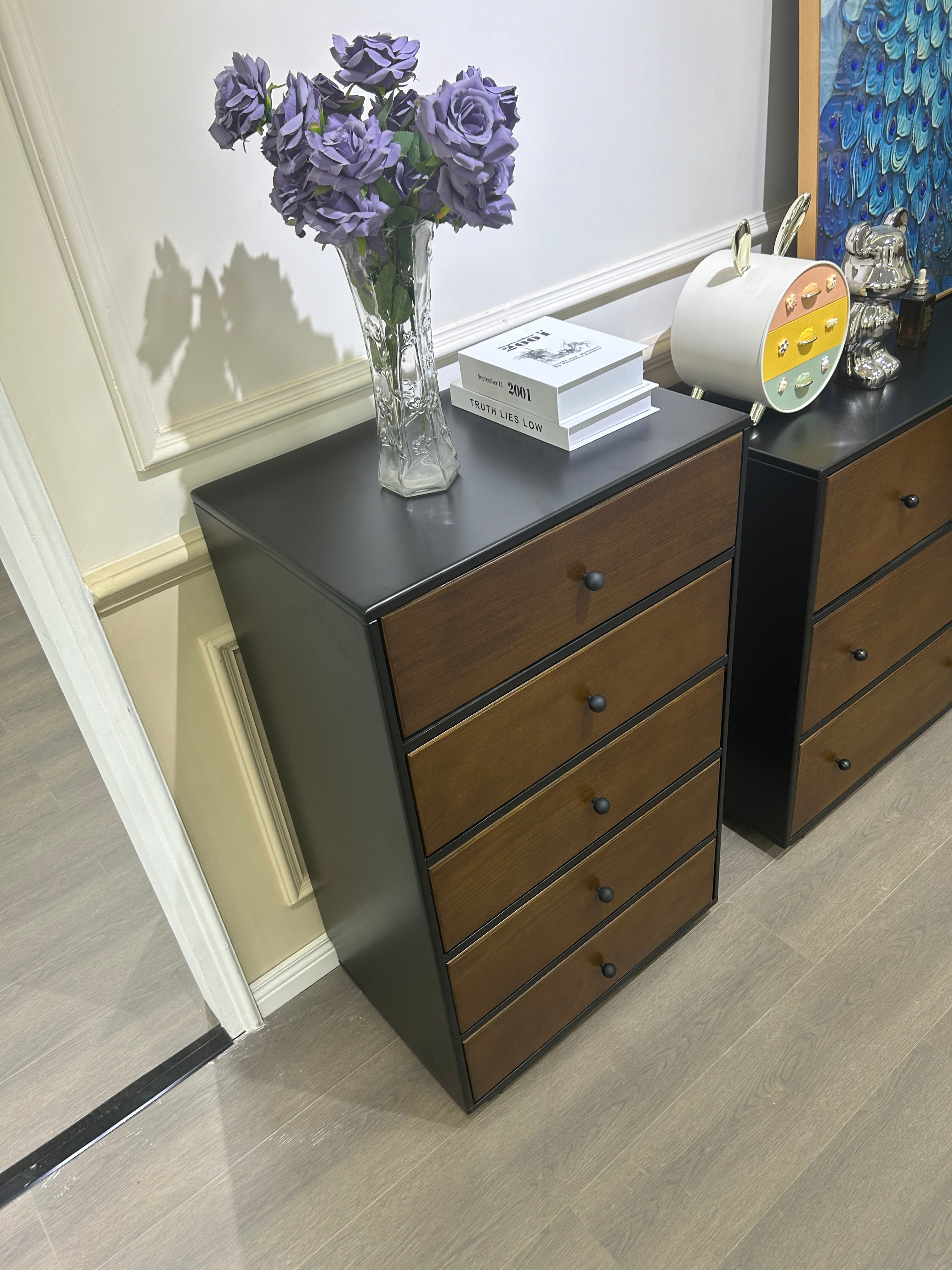 Modern Funiture Solid Wood Chest of Drawers Drawer Dresser Storage Cabinet for Bedroom Living Room