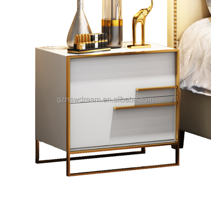 Luxury Natural Bedroom Nightstand BedsideTable