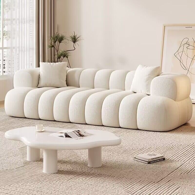 Modern Three Seat Cashmere Sofa Scandinavian Minimalist Upholstered Sofa For Small Living Rooms Apartments Hotels-Eco-Friendly