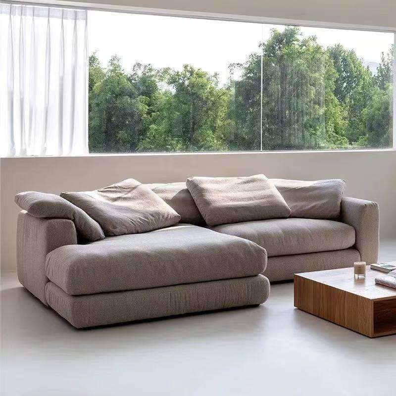 Atunus Furniture Cream Style Fabric Living Room Model Lounge White Soft Modern Large Cloud Modular Sectional Sofa Couch Set