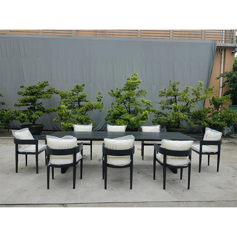 Waterproof High-End Custom Aluminum Outdoor Table Set for Dining Patio