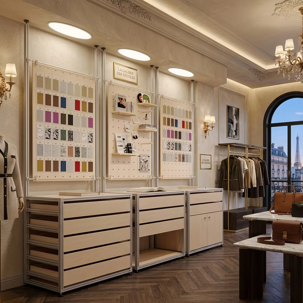 Modular Display Cabinet System Designer Sideboard Storage For Fashion Rack &amp; Business Display Aluminum Profile Fashion Rack