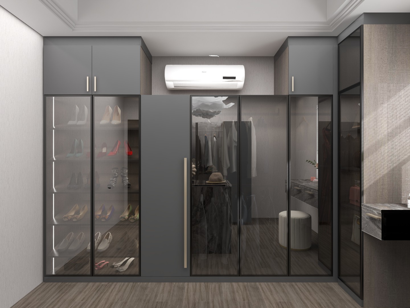 Factory Supply Professional Wardrobes Bedroom Closet Furniture Modern Design Wardrobes With Glass Doors