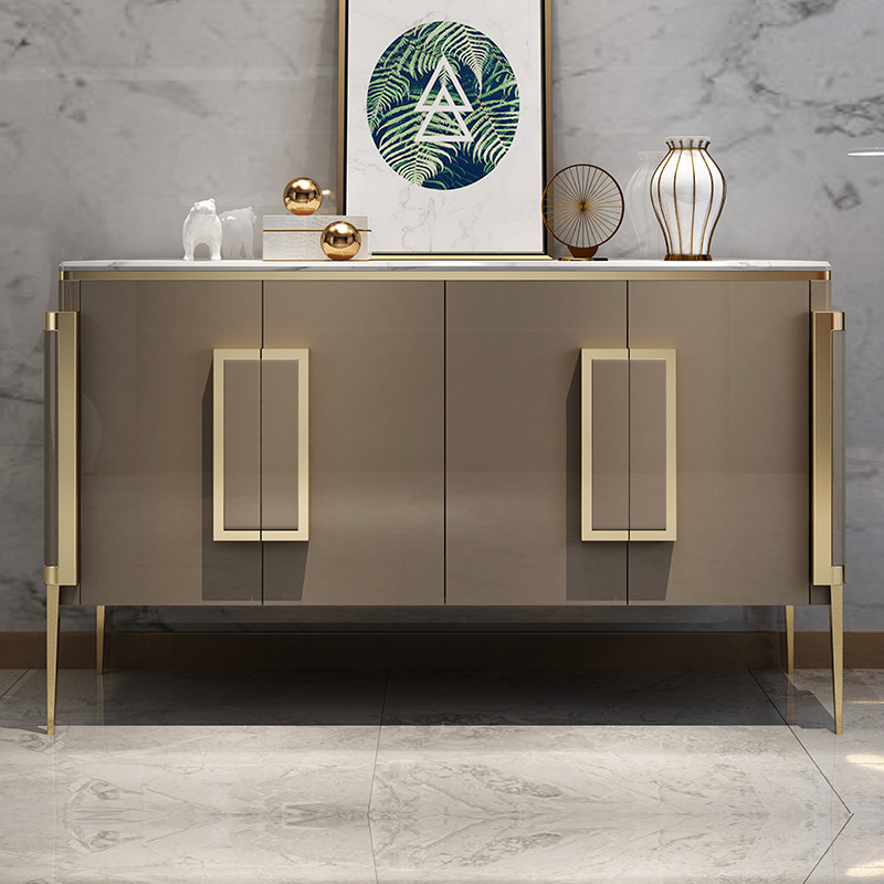 Modern Italian-Style Light Luxury Sideboard Storage Cabinet Dining Room Cupboard Tea Cabinet for Home Furniture Sintered Stone