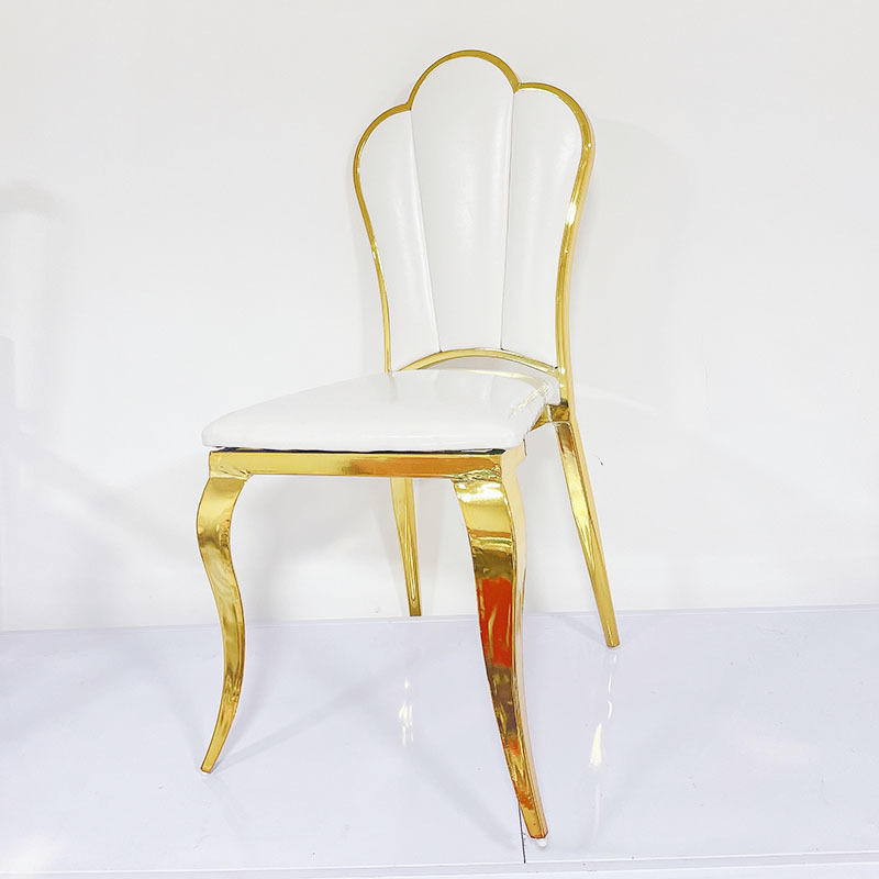 Cross-Border Foreign Trade Nordic-style Dining Chair Stainless Steel Chair Backrest Stool Stackable Upholstered Model 021 Hotel