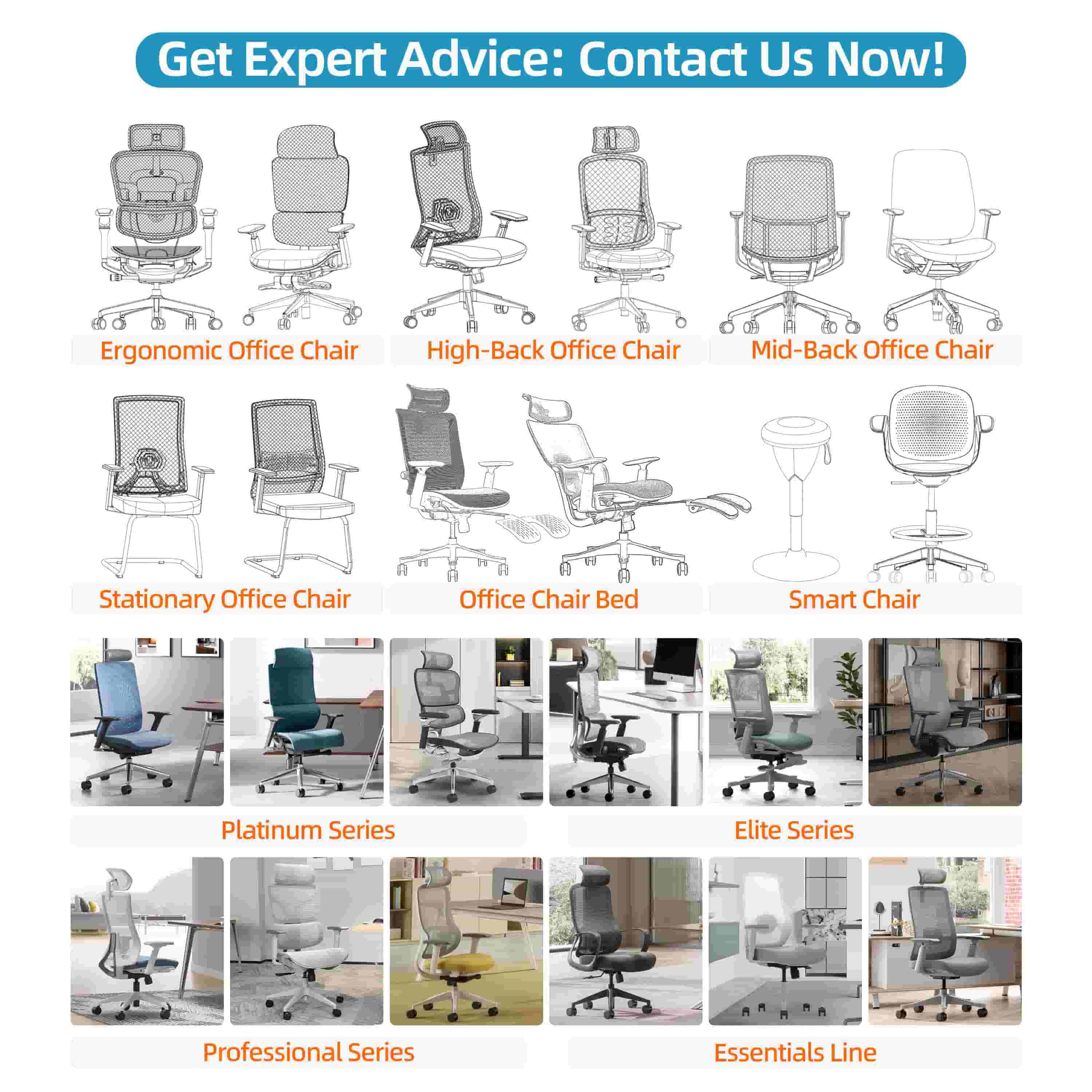 (New Design) Desk Swivel Fabric White Manager Mesh Executive Ergonomic Office Chairs