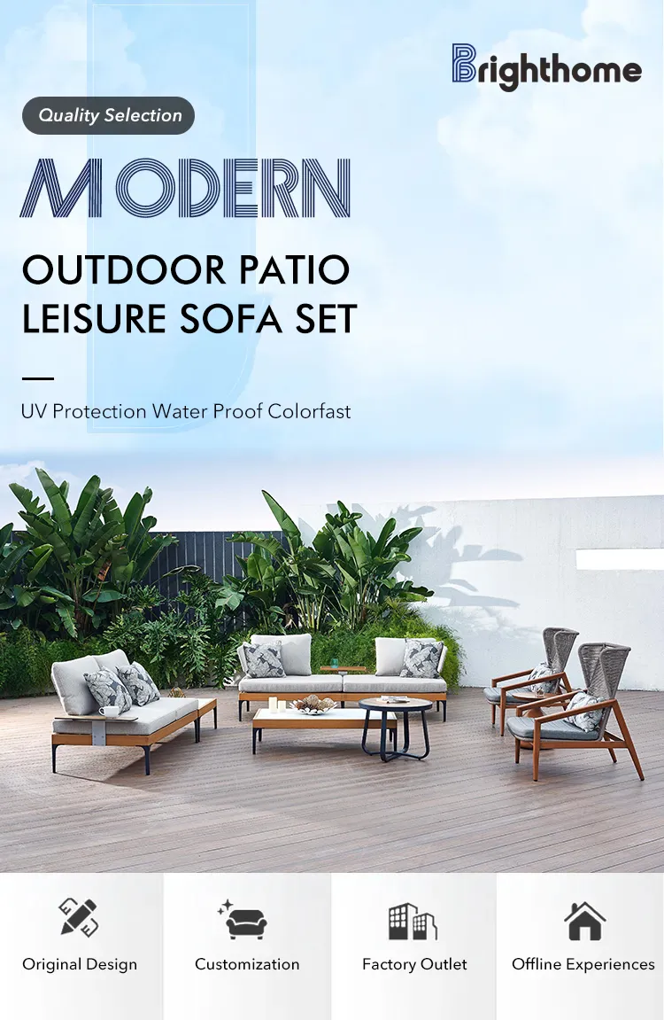 Outdoor Sofa Aluminum Furniture Set for Living Room Hotel Courtyard