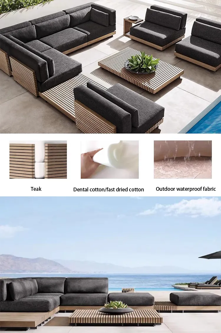 Nordic Style Modern Home Outdoor Living Room Furniture Set Aluminum Sofa Detailed View 1