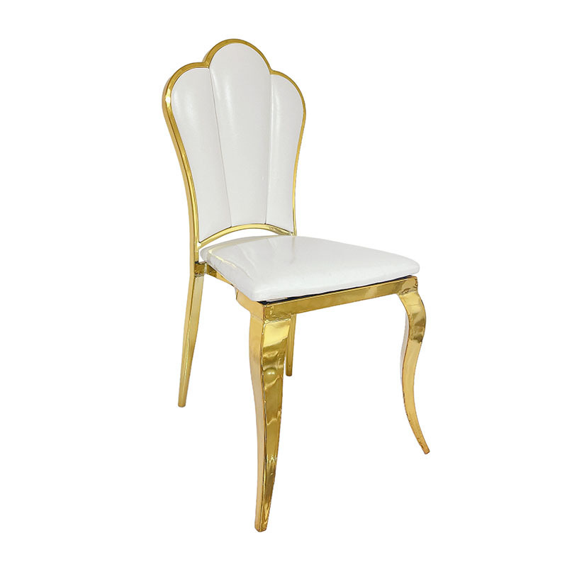 Cross-Border Foreign Trade Nordic-style Dining Chair Stainless Steel Chair Backrest Stool Stackable Upholstered Model 021 Hotel