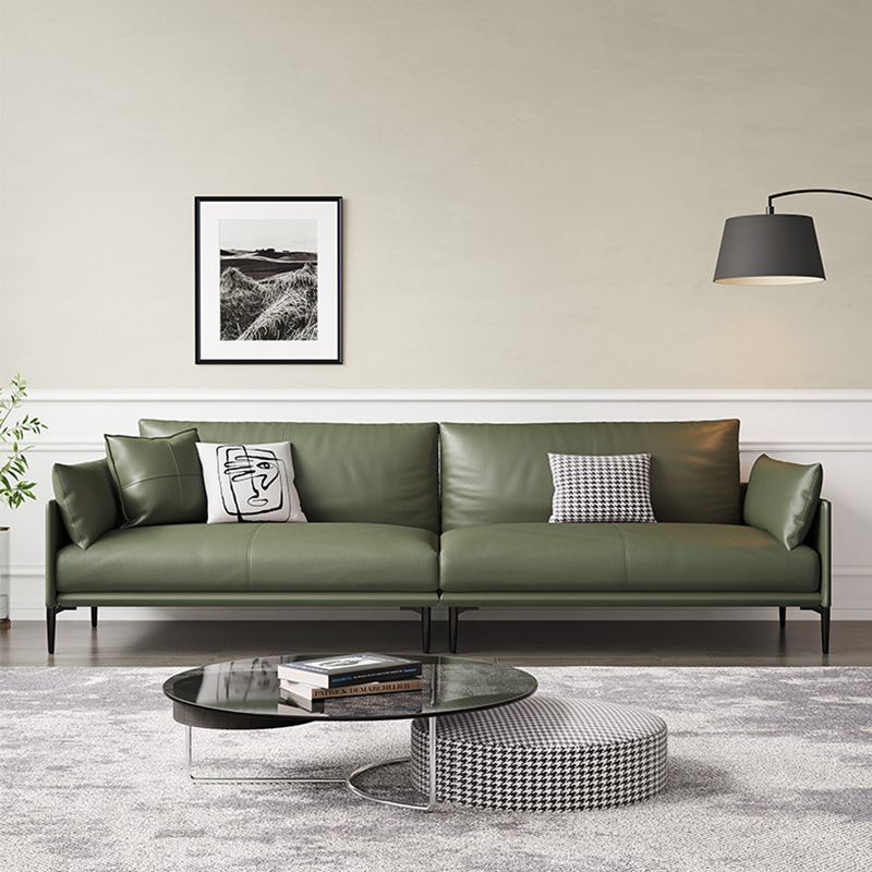 Lounge Suite Sofa Set PU Leather Sectional Wabi-Sabi Design Customizable Living Room Furniture