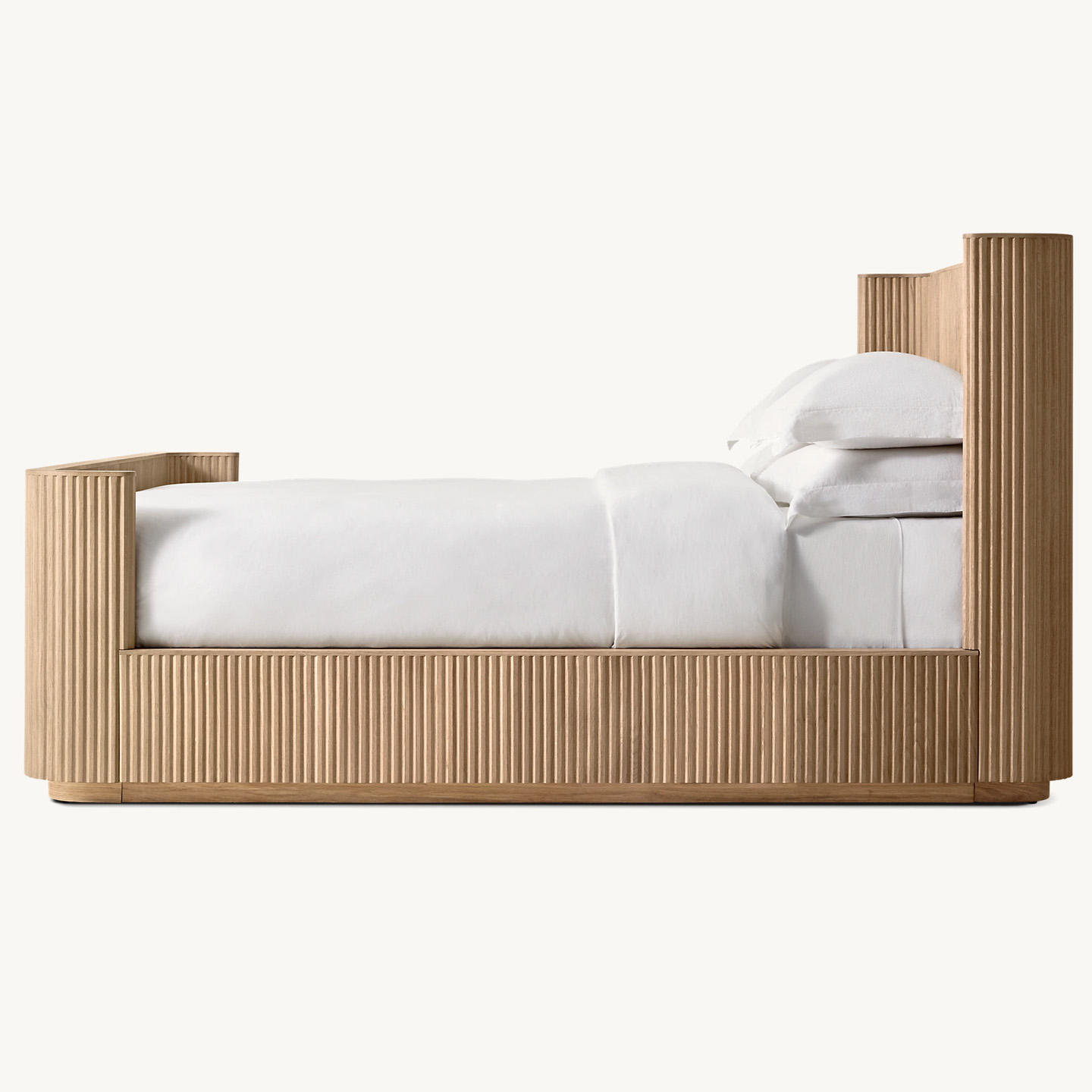 Solid American Red Oak Wood Wall Bed Platform Bed Modern Simple Durable Construction King Size Custom High Wedding Bed