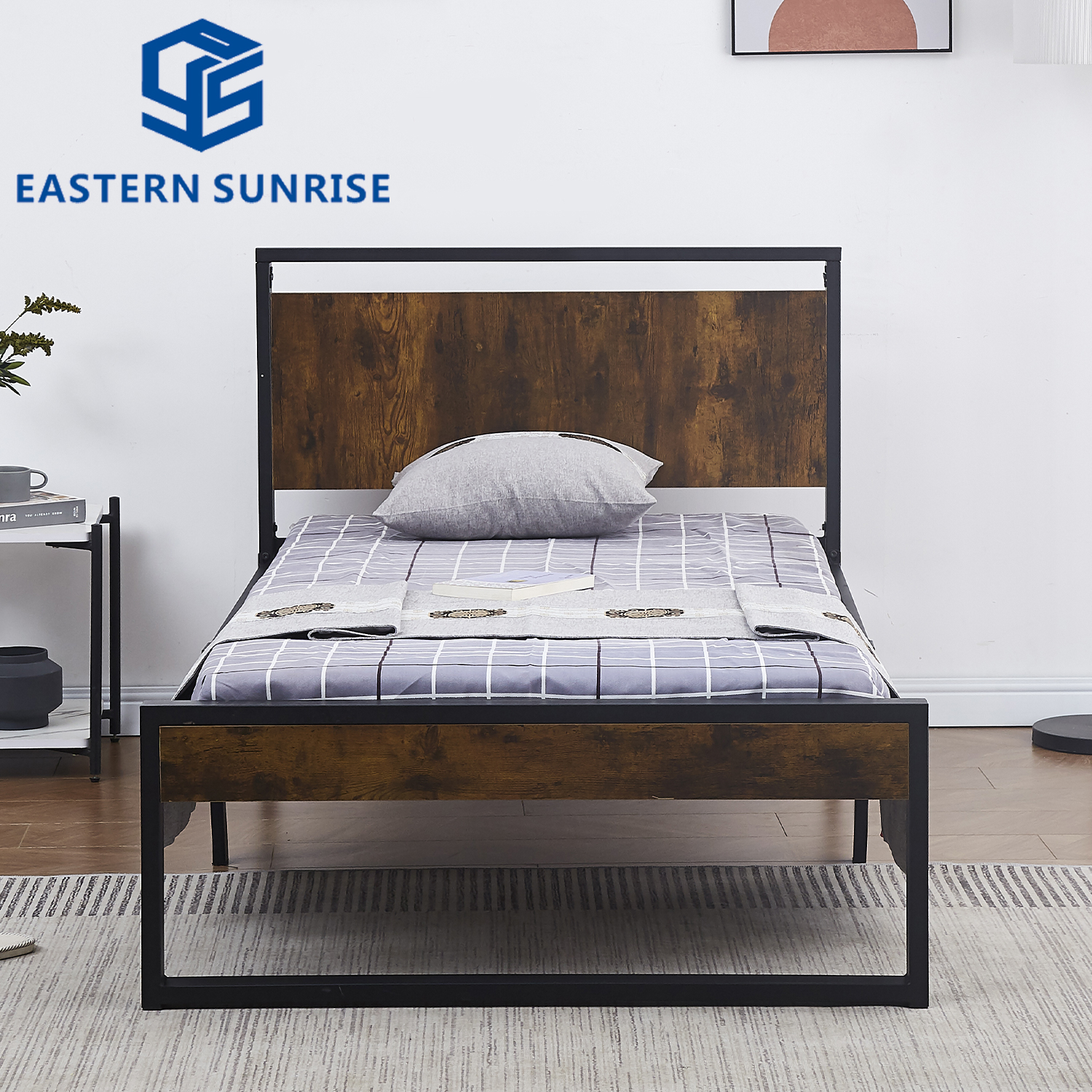 Strong Home Bedroom Use Metal Bed Frame with Twin Size