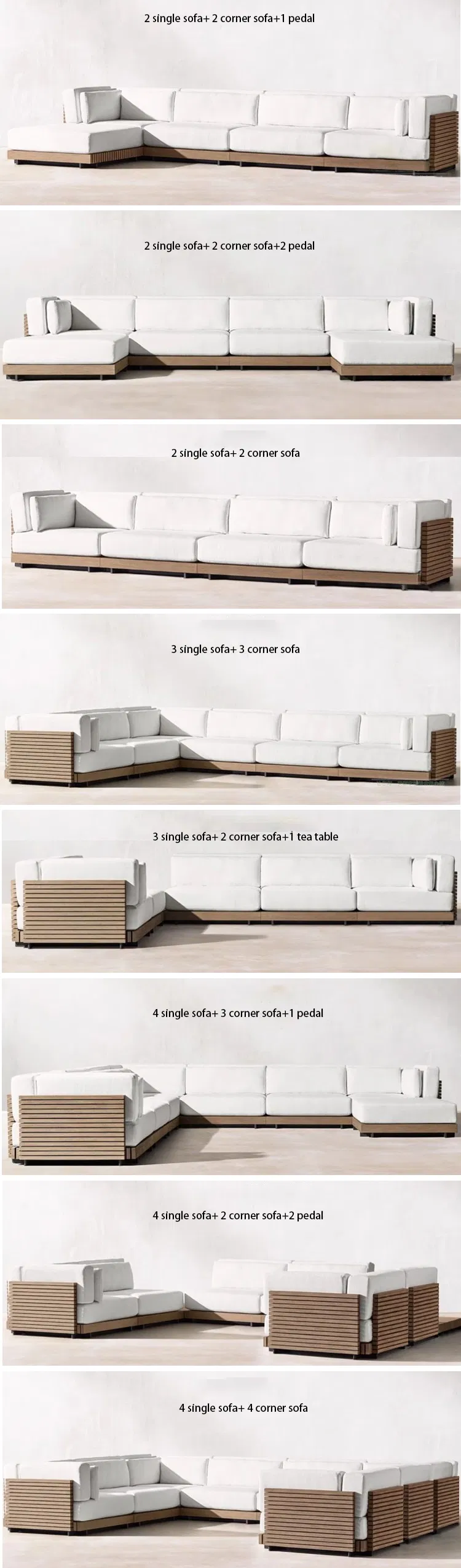 Nordic Style Modern Home Outdoor Living Room Furniture Set Aluminum Sofa Detailed View 4