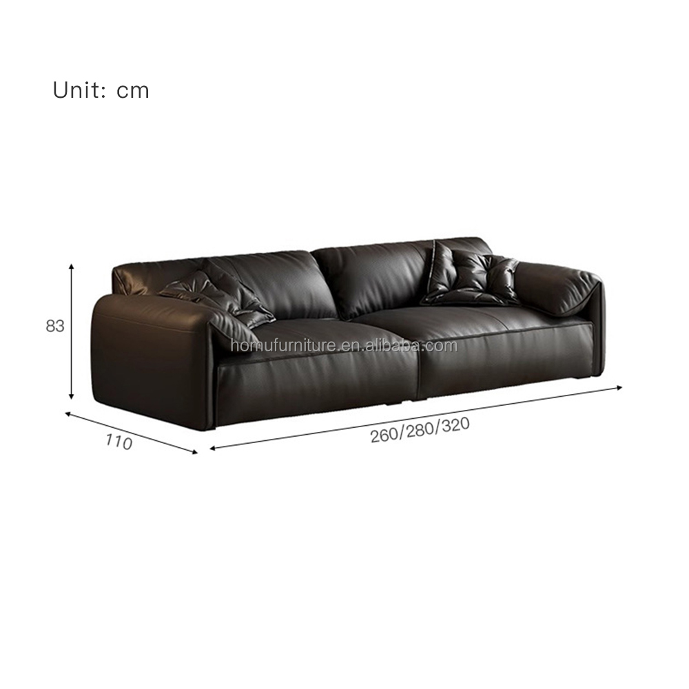 Modern Three Seats Leather Upholstered Sectional Sofa with Wood Legs Sponge Filling Luxury Living Room Furniture for Hotel Use