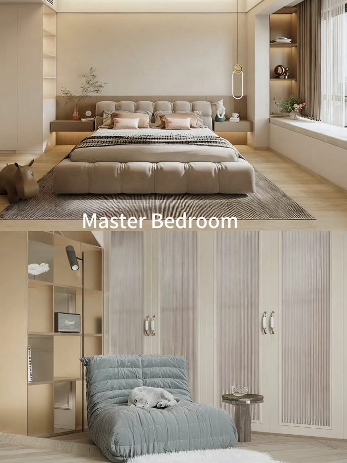 Luxury Modern Space-Saving Eco-Friendly Durable Adjustable Shelves Built-In Wardrobe for Home Bedroom Living Room Furniture