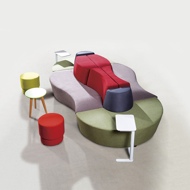 Greenfield Furniture High Quality Collaborative Modern Office Commercial Furniture Upholstered Sectional Modular Sofa
