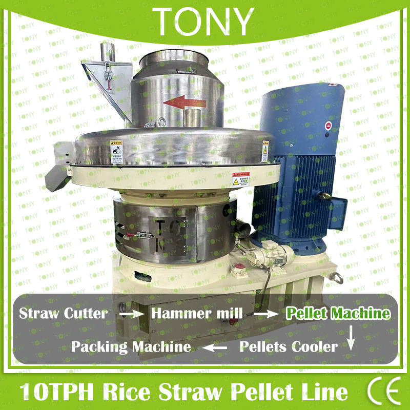 Capacidad de Procesamiento Fuerte 10t/H Planta Completa de Pellets de Paja de Arroz en Venta