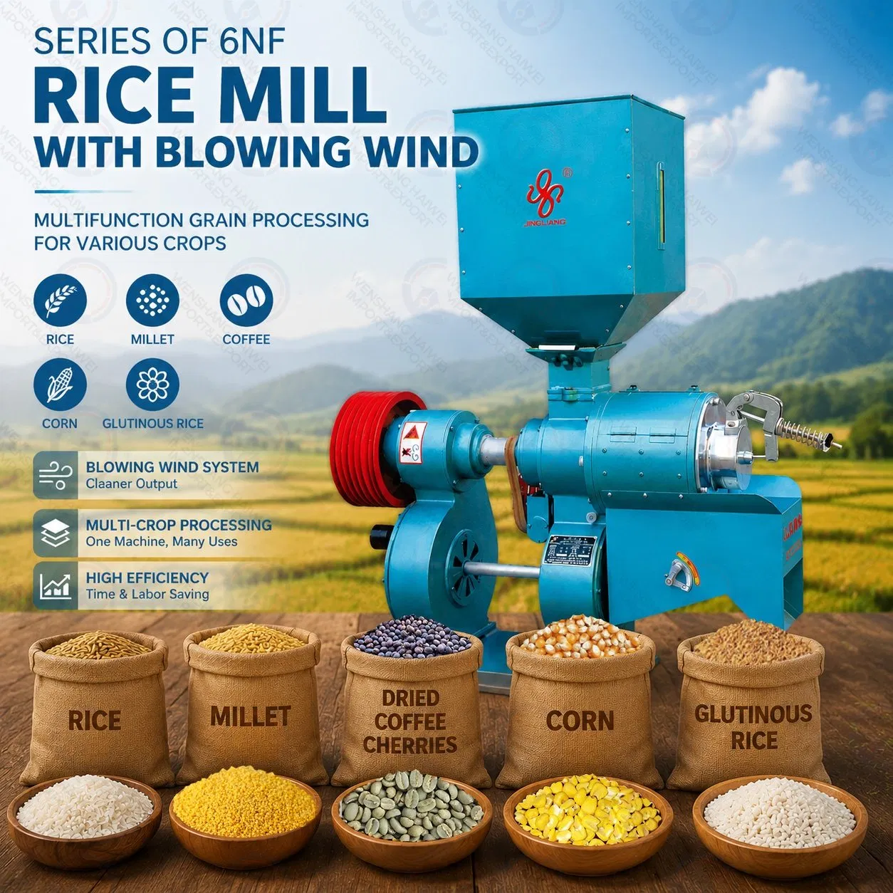 Equipo automático de procesamiento de arroz de uso múltiple, máquina comercial de molino de arroz para procesamiento industrial de maíz y mijo