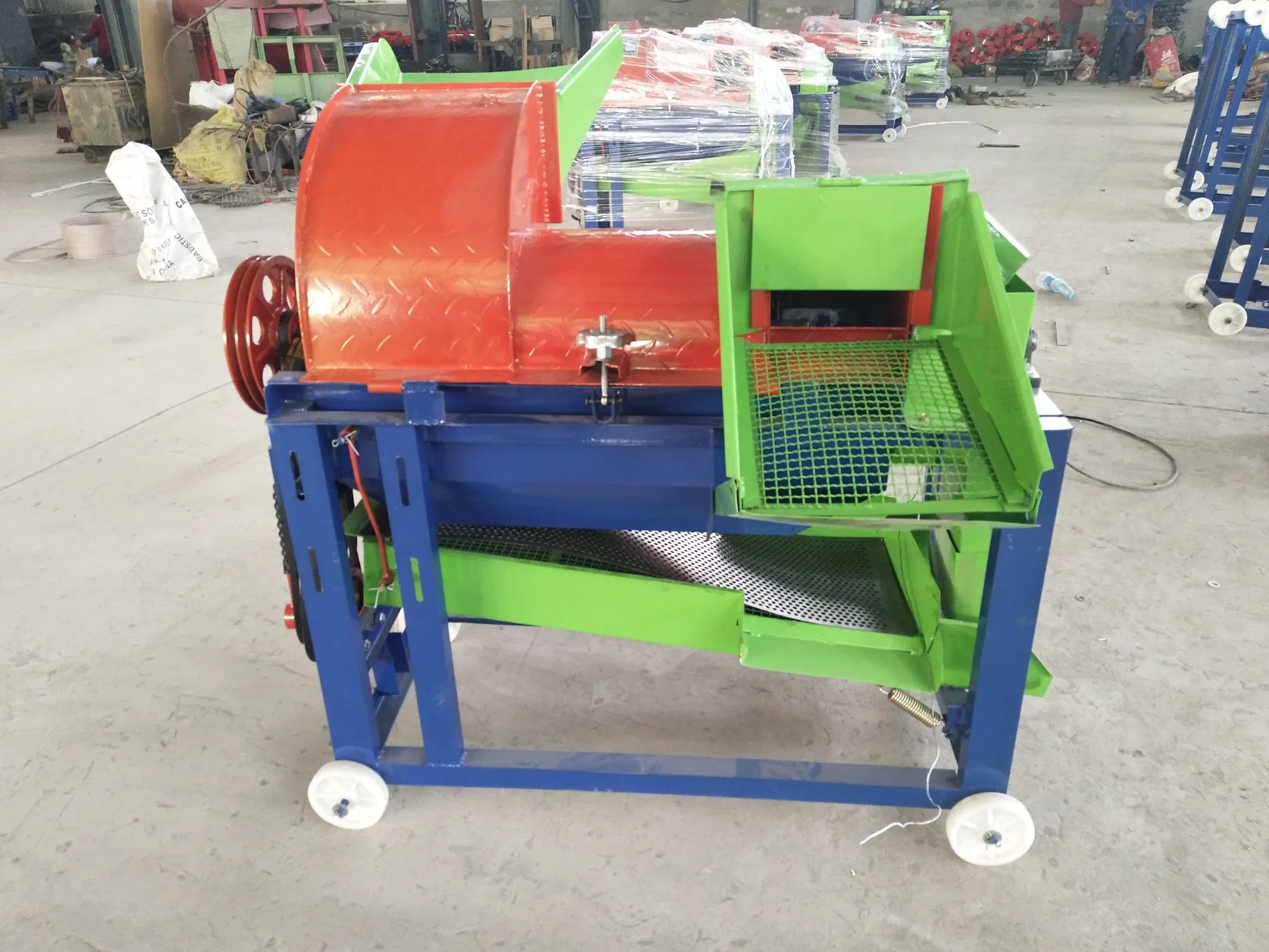 Máquina desgranadora y trilladora portátil eléctrica multifuncional para sorgo, soja, cultivos múltiples, arroz, trigo y maíz