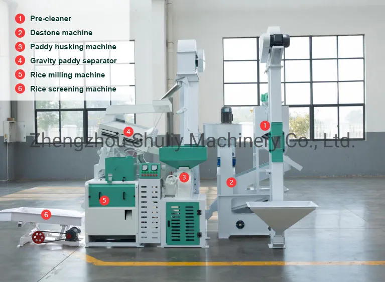Máquina de molienda de arroz completamente automática, conjunto completo de molino de arroz para Nigeria