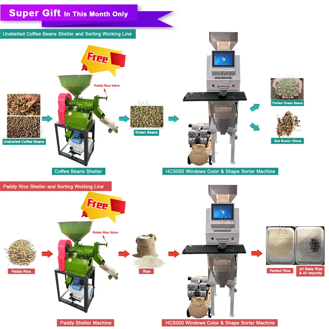 Hcs500 Máquina clasificadora de granos de arroz inteligente
