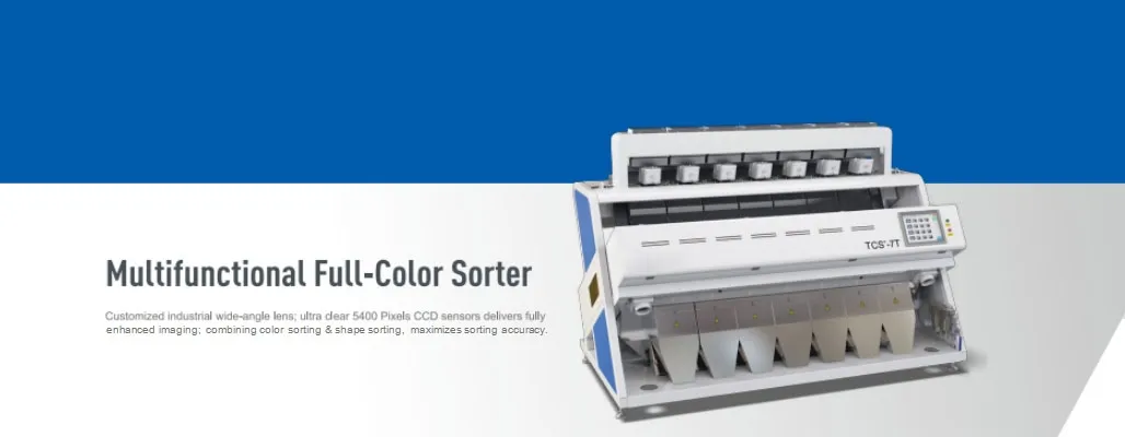 Clasificador multifuncional de alta capacidad a todo color para el procesamiento de granos, nueces y arroz
