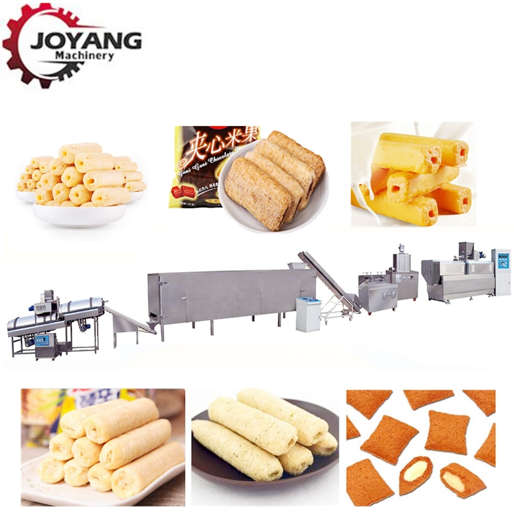 Equipo de procesamiento de extrusión de bocadillos de cereales de arroz inflado, maíz y rollo
